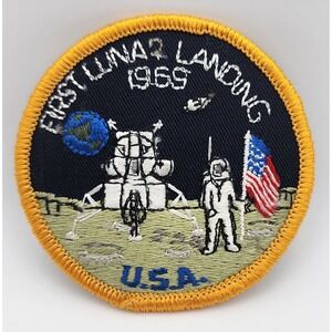 Vintage NASA FIRST‎ LUNAR LANDING 1969 Patch (Space Travel Astronaut) 40TY